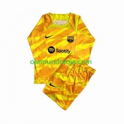 Camisola FC Barcelona Ter Stegen 1 Guarda-redes Criança Equipamento Quarto 2023-2024 Manga Comprida